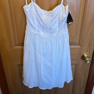 NWT City Triangles White Lace Spaghetti Strap Mini Skater Sundress Size 7 Junior